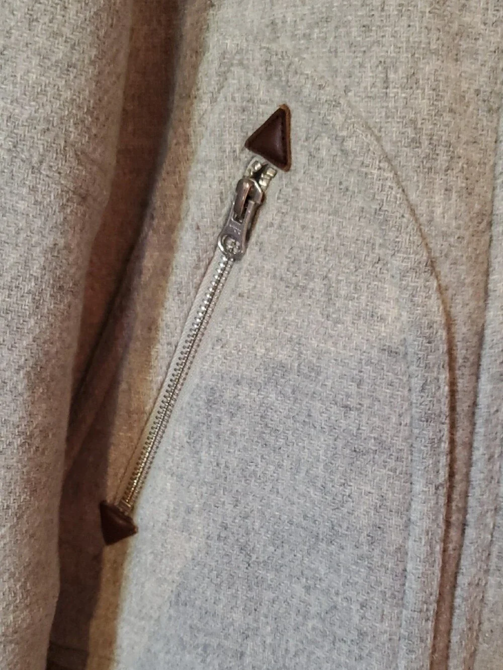J. Crew Light Gray Wool-Blend Trench Coat with Faux Fur Hood